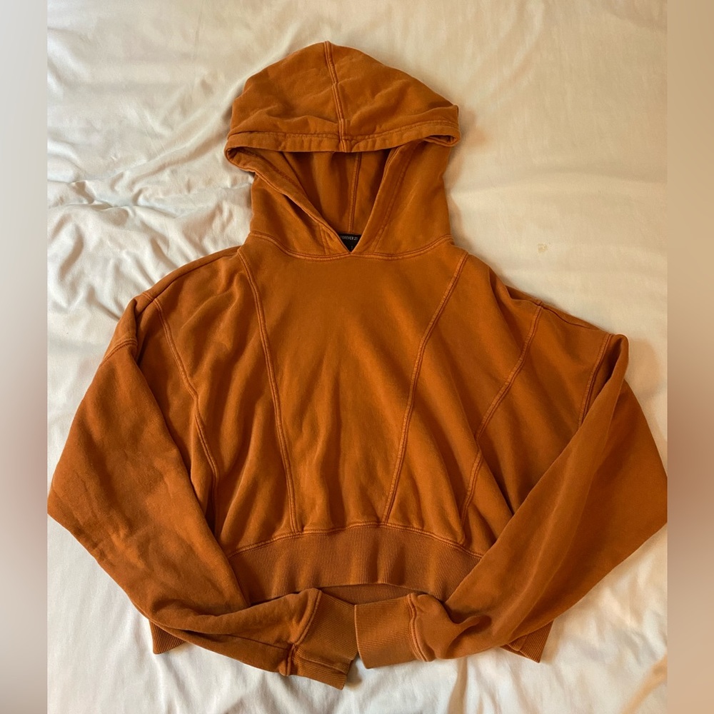 Orange Cropped Hoodie